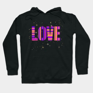 The word love with stars Hoodie